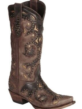 Lucchese Studded Western Fiona Handcrafted Calfskin Leather Boots✨